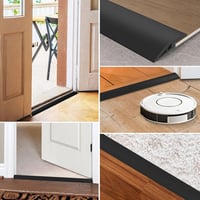 Hengrongshen Öntapadós PVC Küszöbsín 1m x 5cm - Fekete Átmeneti Profil Padlómagasság Kiegyenlítéshez Parketta, Laminált Padló 5-10mm 7