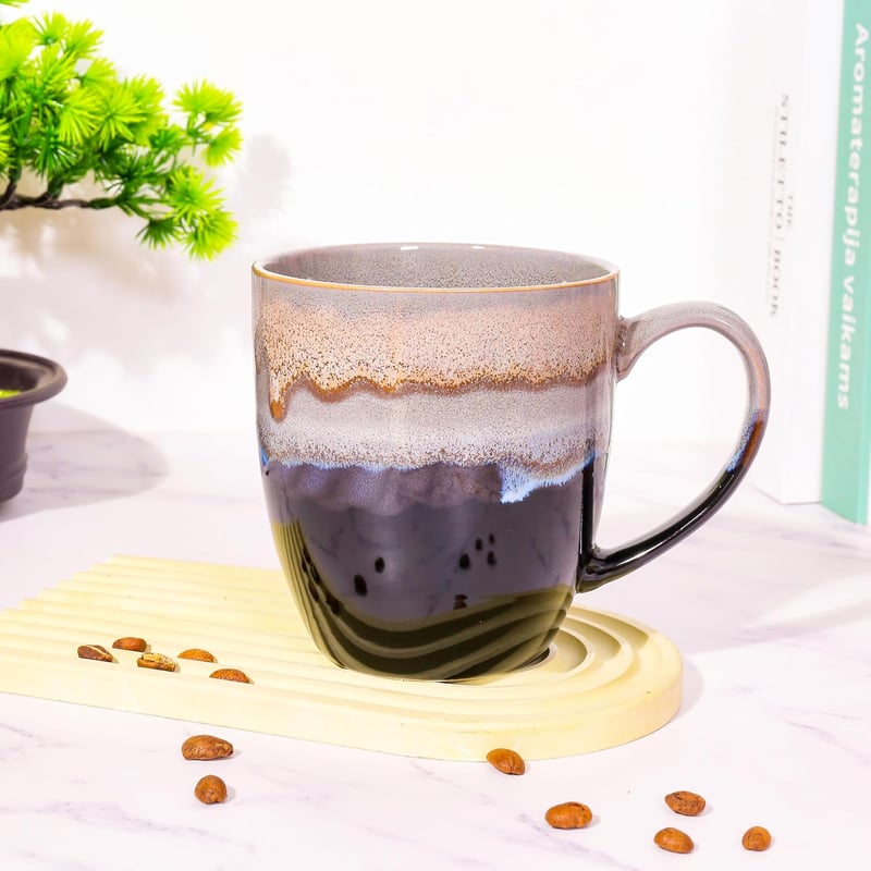 hengshukeji 500ml Kerámia Kávéscsésze Kézműves Irodai Otthoni Teás Csésze Világoskék