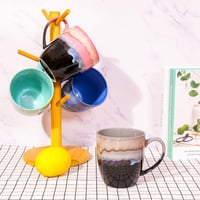 hengshukeji 500ml Kerámia Kávéscsésze Kézműves Irodai Otthoni Teás Csésze Világoskék 7