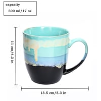Keramická šálka na kávu Hengshukeji, ručne vyrobená – svetlomodrá – 500 ml 7