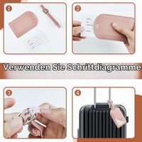Etichetă de bagaj din piele Hengxinc, accesoriu de călătorie, set de 2 bucăți, etichetă pentru bagaje, etichetă cu nume 4