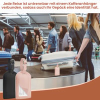 Etichetă de bagaj din piele Hengxinc, accesoriu de călătorie, set de 2 bucăți, etichetă pentru bagaje, etichetă cu nume 5