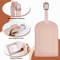 Etichetă de bagaj din piele Hengxinc, accesoriu de călătorie, set de 2 bucăți, etichetă pentru bagaje, etichetă cu nume 3