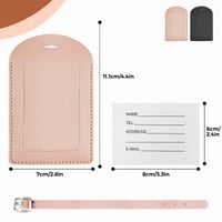 Etichetă de bagaj din piele Hengxinc, accesoriu de călătorie, set de 2 bucăți, etichetă pentru bagaje, etichetă cu nume 2