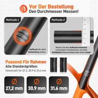 HENMI Výškovo nastaviteľná MTB sedlovka s hydraulickým tlmením – 27.2 / 30.9 / 31.6 mm – s 2 redukčnými vložkami – pre Gravel a E-MTB 6