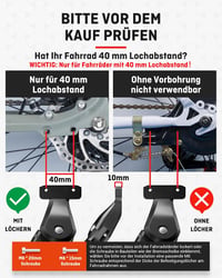 HENMI Bicikli oldaltámasz 24-29 col e bike MTB kétfuratos stabil állvány 40 mm M6 és 18 mm M5 M6 csavar rögzítéshez 3