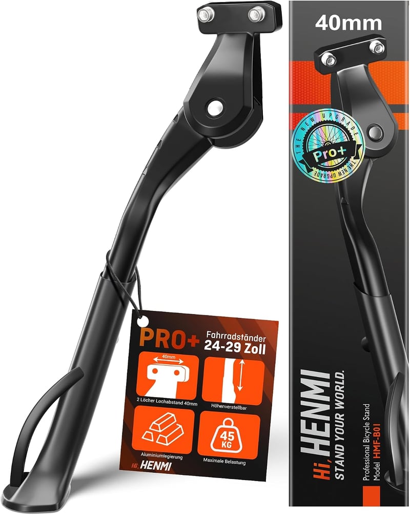 HENMI Bicikli oldaltámasz 24-29 col e bike MTB kétfuratos stabil állvány 40 mm M6 és 18 mm M5 M6 csavar rögzítéshez