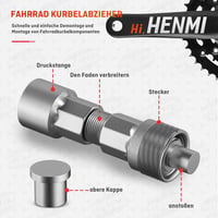 HENMI Hajtókar Leszerelő Készlet Kerékpárokhoz - 14 mm Kulcs, Kenőolajjal és Zsírral - Shimano, Bosch, ISIS, Octalink Kompatibilis Univerzál 2