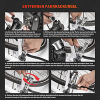 HENMI Hajtókar Leszerelő Készlet Kerékpárokhoz - 14 mm Kulcs, Kenőolajjal és Zsírral - Shimano, Bosch, ISIS, Octalink Kompatibilis Univerzál 3