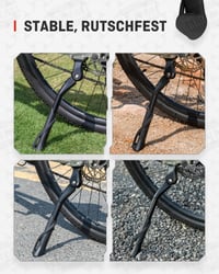 HENMI Bočný stojan na bicykel pre 24-29 palcové bicykle, bočný stojan pre elektrobicykle a MTB bicykle, so skrutkovými otvormi 40 mm M6 a 18 mm M5/M6 7