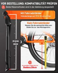 HENMI Bočný stojan na bicykel pre 24-29 palcové bicykle, bočný stojan pre elektrobicykle a MTB bicykle, so skrutkovými otvormi 40 mm M6 a 18 mm M5/M6 3
