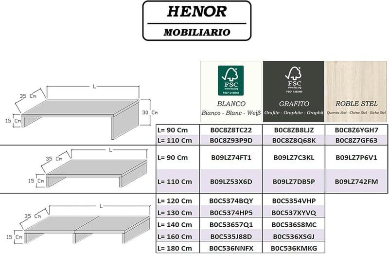 Henor Fa TV Állvány 110x35x15 cm Fehér 60 kg Terhelhetőség