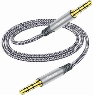 Henrety OHJ-264 3,5 mm pleteni aux kabel, muški-muški - sivi - 1 m – paket od 6 komada