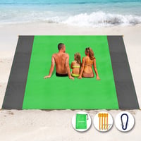 Henrycares iznimno velika prostirka za plažu 275x300 cm, zelena - lagana, brzo se suši, otporna na pijesak i vodootporna, za putovanja i kampiranje 1