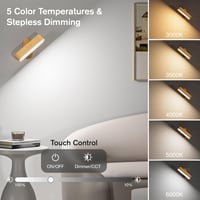 Hensam LED fali lámpa éjjeli asztali világítás, vezeték nélküli, dimmer, 5 színhőmérséklet 3