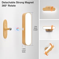 Hensam LED fali lámpa éjjeli asztali világítás, vezeték nélküli, dimmer, 5 színhőmérséklet 5