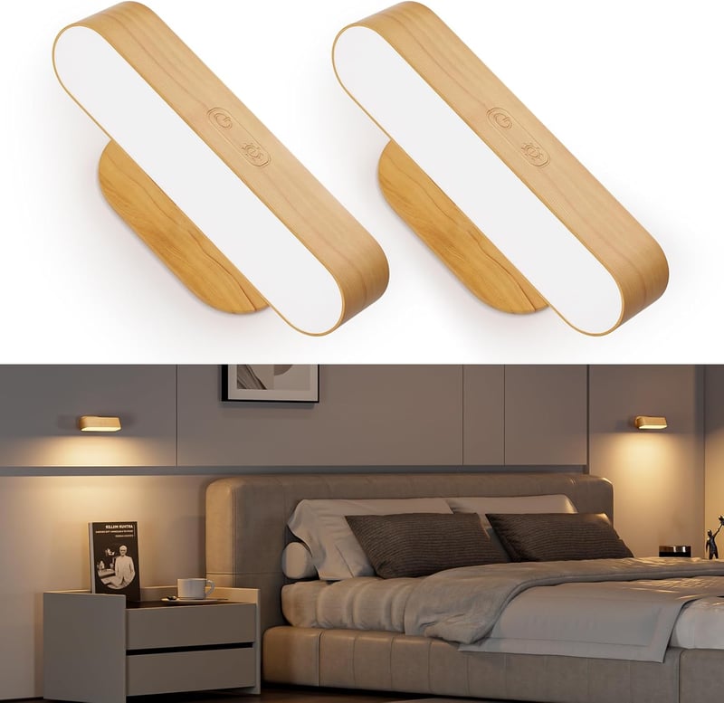 Hensam LED fali lámpa éjjeli asztali világítás, vezeték nélküli, dimmer, 5 színhőmérséklet