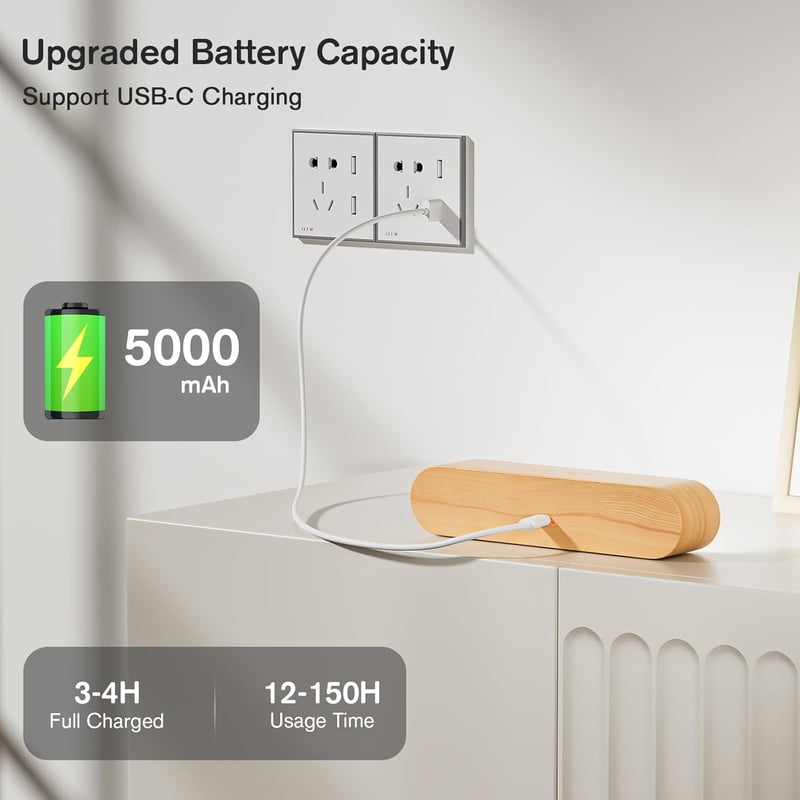 Hensam LED fali lámpa éjjeli asztali világítás, vezeték nélküli, dimmer, 5 színhőmérséklet