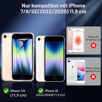 Hensinple iPhone SE 2020 / SE 2022 / 8 / 7 nárazuvzdorný kryt s 9H ochranným sklom na displej, TPU outdoorový obal s ochranou fotoaparátu – priehľadný 6