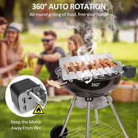 HENYEER Elektromos Nyársló Rotisserie Grill 10 Rozsdamentes Nyárssal USB Töltéssel 2