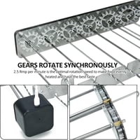 HENYEER Elektromos Nyársló Rotisserie Grill 10 Rozsdamentes Nyárssal USB Töltéssel 5