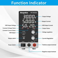HEOPOTEN Laboratóriumi DC tápegység 30V 5A - 4 számjegyes LED kijelző, USB 5V 2A 2