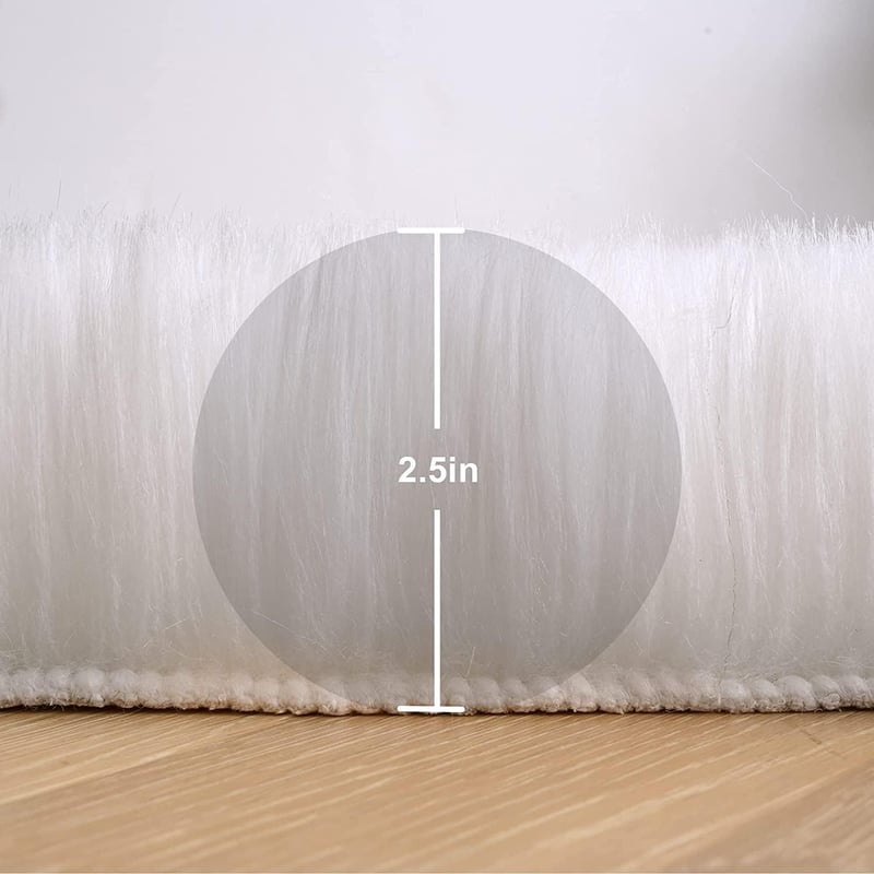HEQUN műanyag birkabőr szőnyeg fehér 50x80 cm puha dekoratív szőnyeg