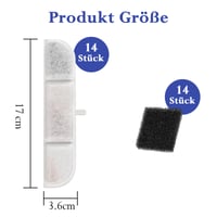 Herboom 28 ks filtrov do fontánky pre mačky pre napájačku Downypaws 2,5 l, s aktívnym uhlím a ionexovou živicou, kompatibilné s DPWFP6 (14 náhradných filtrov + 14 predfiltrov) 4