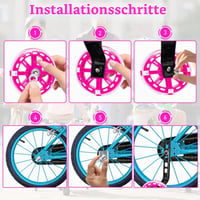 Bicicletă pentru copii Herbst Villogó cu roți ajutătoare, accesoriu pentru bicicletă cu înălțime reglabilă - Roz 6