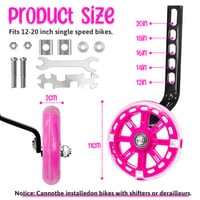 Bicicletă pentru copii Herbst Villogó cu roți ajutătoare, accesoriu pentru bicicletă cu înălțime reglabilă - Roz 2