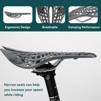 HERCHR Ergonomikus Kerékpár Nyereg, Pókháló Stílusú Üreges Ülés, Szénszálas Ultrakönnyű MTB Nyereg Országúti és Hegyi Kerékpárokhoz 6