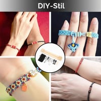 HERCHR Súprava na pletenie paracord náramkov, drevený stav, oceľové ihly na paracord, krížový skrutkovač, nástroj na výrobu DIY náramkov a pletenie padákovej šnúry 7