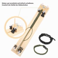 HERCHR Súprava na pletenie paracord náramkov, drevený stav, oceľové ihly na paracord, krížový skrutkovač, nástroj na výrobu DIY náramkov a pletenie padákovej šnúry 9
