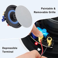 Herdio 4 Hüvelykes Mennyezeti Hangszóró Szett, 160W Bluetooth Kompatibilis Beépíthető Hangfal, Beltéri Kültéri Használatra (4 db) 4
