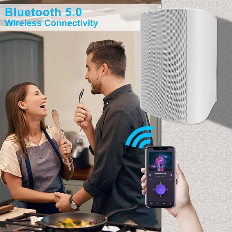 Herdio 6.5" 400W Bluetooth Kültéri Hangszóró Vízálló Fehér