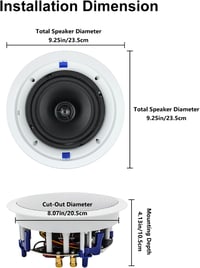 Set 4 difuzoare Herdio de 6,5" pentru tavan, 600W, Bluetooth 3