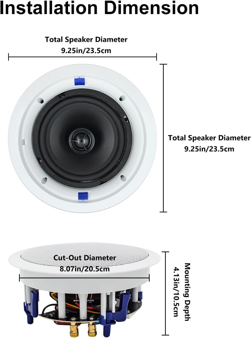 Set 4 difuzoare Herdio de 6,5" pentru tavan, 600W, Bluetooth