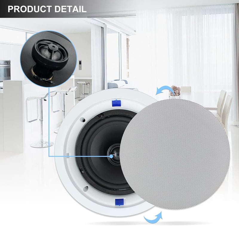 Set 4 difuzoare Herdio de 6,5" pentru tavan, 600W, Bluetooth
