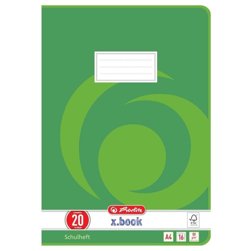 Školský zošit Herlitz 3322005 A4, 16-listový, linajkový (vzor 20)