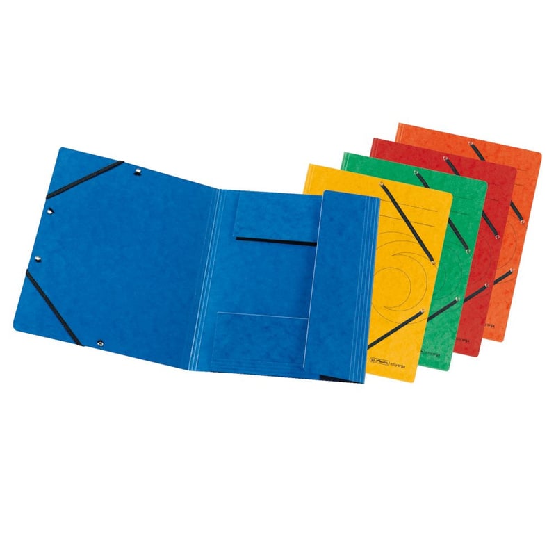 Herlitz A4 kartónový zakladač s gumičkou, mix farieb, 10 ks