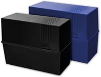 Herlitz DIN A5 Kartotékdoboz Kék/Fekete 300 Kártyához Műanyag - A5, Blue Or Black 1