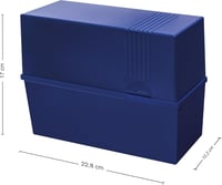 Herlitz DIN A5 Kartotékdoboz Kék/Fekete 300 Kártyához Műanyag - A5, Blue Or Black 5