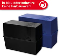 Herlitz DIN A5 Kartotékdoboz Kék/Fekete 300 Kártyához Műanyag - A5, Blue Or Black 3