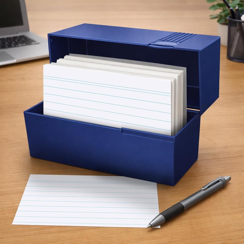Herlitz DIN A5 Kartotékdoboz Kék/Fekete 300 Kártyához Műanyag - A5, Blue Or Black