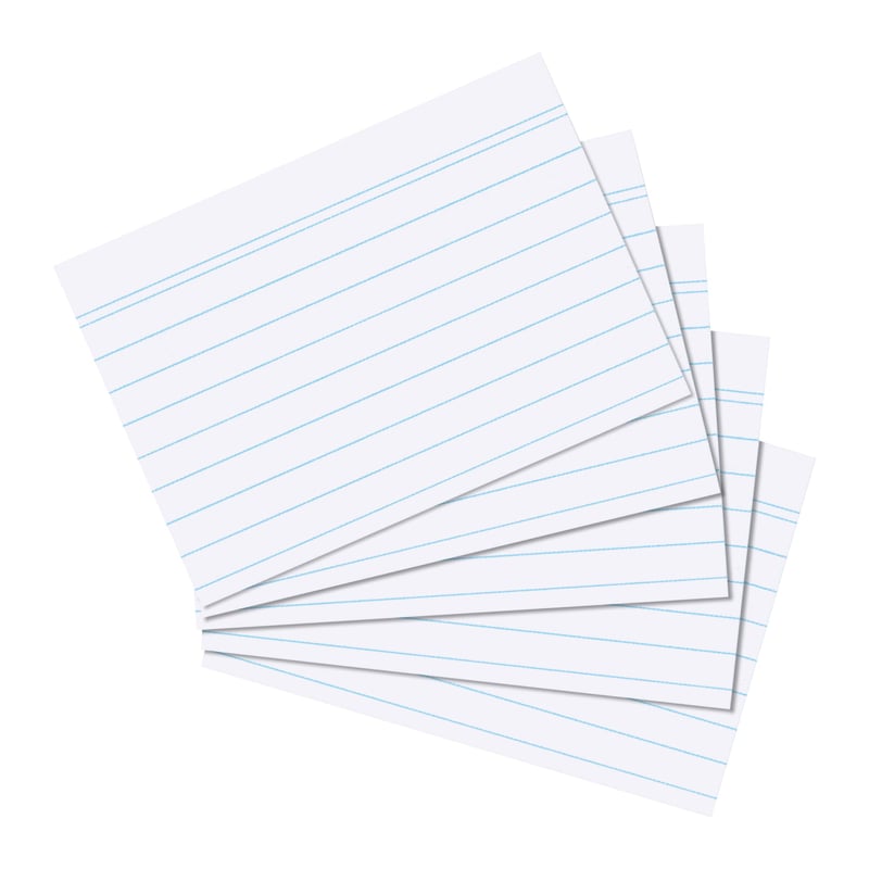 Index de carton Herlitz, format A5, liniat, alb, set de 100 bucăți