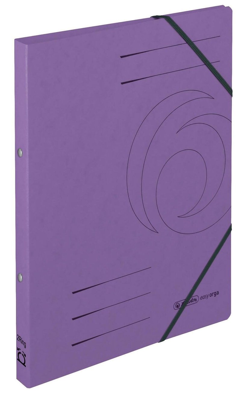 Dosar cu inele Herlitz A4 - mov, mecanism cu 2 inele, cotor 14 mm