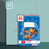 Herlitz x.book linajkový zošit A5, typ 9, s okrajom, 32 listov, balenie 5 ks, 4. ročník 8