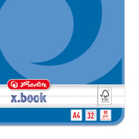 Caiet Herlitz x.book A4, liniat, dictando (tip 27), 32 file, set 5 bucăți 5