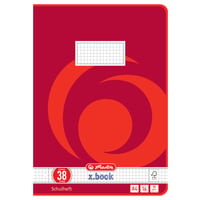 Caiet școlar Herlitz x.book A4, pătrățele, margini pe ambele fețe, perforat, cu 4 găuri, liniatură 38, 16 file, 10 bucăți 1