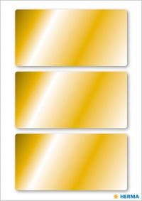 HERMA 15078 Viacúčelové samolepiace etikety, zlaté, 9 ks, 34x67 mm, 3 etikety na hárok, na kalendáre, plánovače, ručné práce, lesklé, popisovateľné papierové nálepky 2